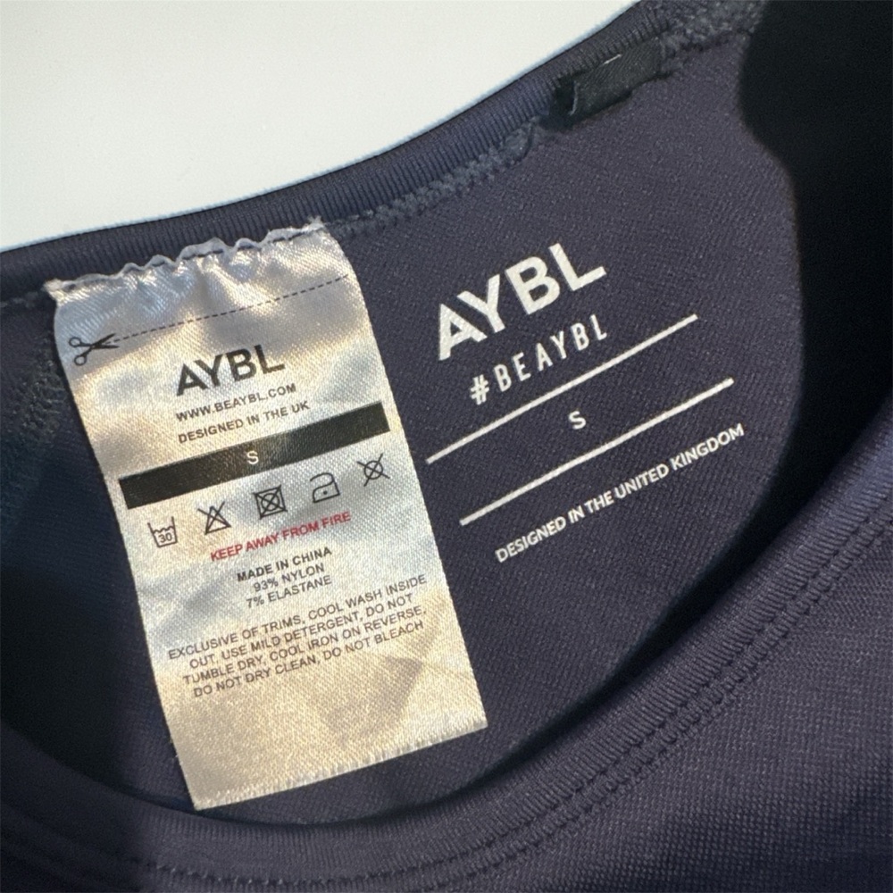 AYBL Women's Dark Blue Long Sleeve Crop Top - Picture 3 of 3
